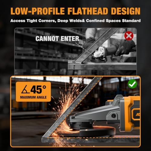 Flathead Angle Grinder for DeWalt 20V MAX Battery (Tool Only)