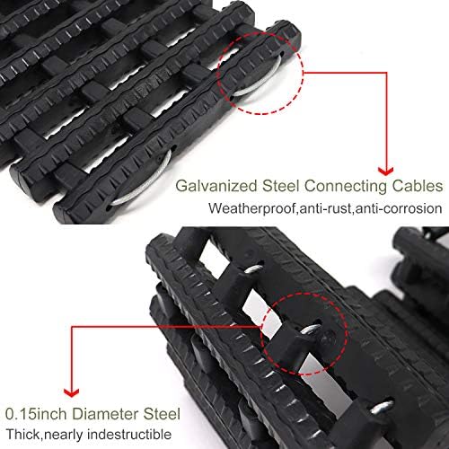 Reliancer 2PC Traction Tracks Mats TPR 31.5" L Tire Recovery Track Pad Roll Car Vehicle Tyre Traction Boards Tire Ladder Track Grabber Auto Emergency Traction Aid w/Bag for Off-Road Mud Snow Ice Sand