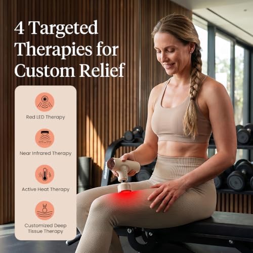 BOB AND BRAD Q2 Ultra Mini Massage Gun with Red LED Therapy Infrared Heat