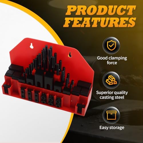 58 Pcs 1/2" T-Slot 3/8"-16 Stud Clamp Compatible with Milling CNC