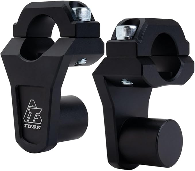 Tusk 2" Pivoting Bar Risers for Motorcycle & Dirt Bike - 1 1/8" Bar Clamp to 1-1/8" Handlebars – Universal Fit, Black