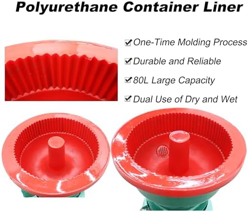 TECHTONGDA Vibration Grinder Polisher Electric Deburring Chamfering Machine Polyurethane Inner Liner 80L 220V 1100W