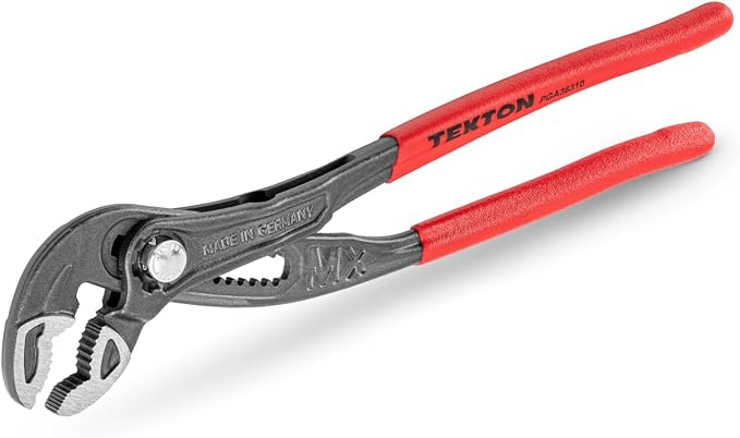 TEKTON 10 Inch Angle Nose Push Button Adjustable Pliers | PGA36310