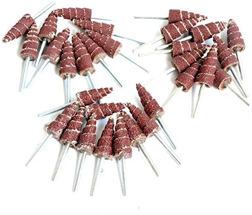 Flap Wheel Cone Shape Mounted Point Grinding Head Sandpaper Flap Sanding Wheel 80#-320# with 1/8" Shank Polishing Abrasive Tool