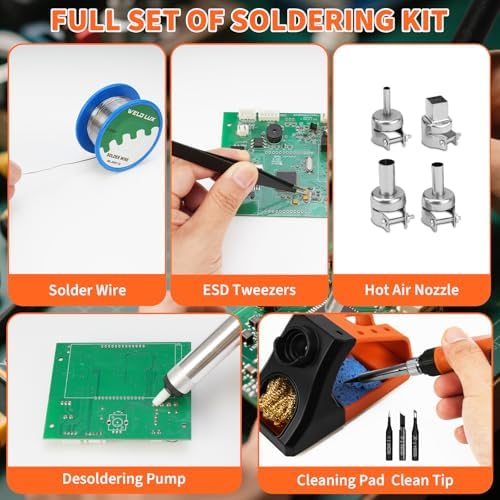 820W Digital Soldering Station Kit 2 In 1 Hot Air Rework Station