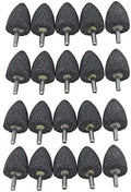 20Pc 1/4" Shank Brown Corundum Grinding Head Cone Shaped Grinding Wheel Abrasive Mounted Grinding Point Stone Rotary Tools Deburring Polishing -Diameter:30mm
