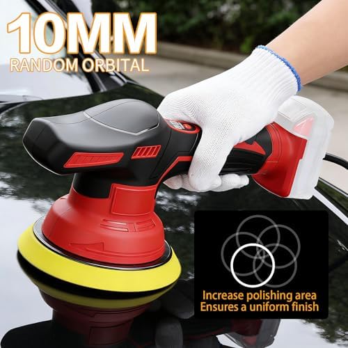 Cordless Car Buffer Polisher for Milwaukee 18V Battery,6 Inch Portable Orbital Buffer Polisher with 8 Variable Speed with 15pcs Polishing Accessories, for Car Polishing/Waxing (NO Battery)