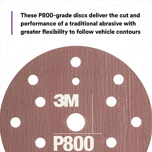 3M Hookit Flexible Abrasive Disc 34406, 6 in, 800+ Grade, 25 Pack, Primer Sanding, E-coat Sanding, Blending