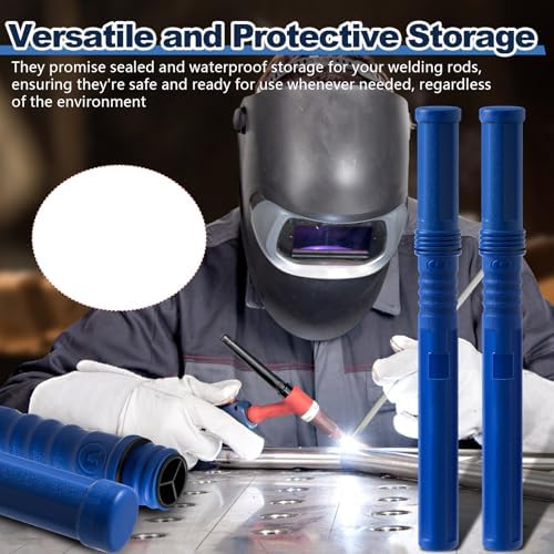 Tandefio 4 Pcs Welding Rod Storage Tube 40 Inch Tig Rod Storage Canisters Welding Electrode Holder Airproof Waterproof Container(Blue)