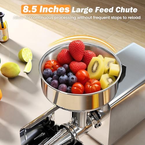 COSTWAY 450W Electric Tomato Strainer Machine, 110-120V Commercial Grade Stainless Steel Saucer Maker, 200-350 lbs/h Food Milling Machine for Strawberry Blueberry Jam