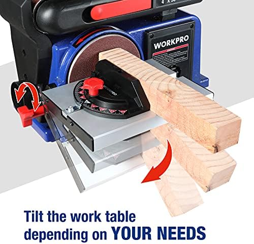 WORKPRO 4 x 36 Belt Sander with 6 Inch Disc, Belt Disc Sander