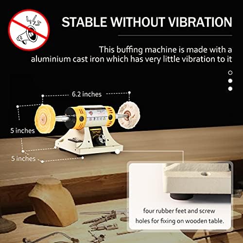 Adjustable Speed Polishing Machine, Multi-Function Bench Lathe Polisher, Bench Grinder, Polishing Machine Used For Jewelry Making, Woodcrafting, Dental, Manual DIY.