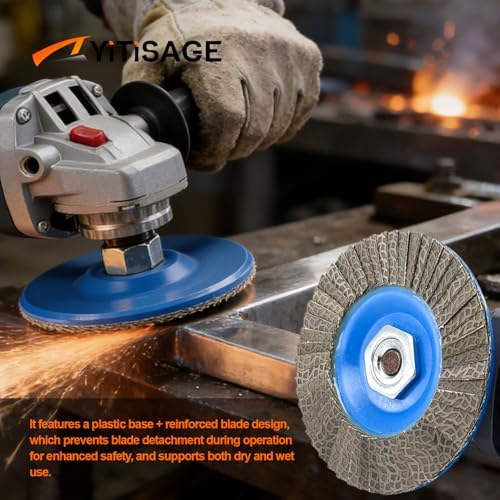 4.5" Diamond Flap Disc,Plastic Back Grinding Wheel for Marble,Ceramics,Sander Tile,Stone,Glass,Concrete(Grit 400-1pc)