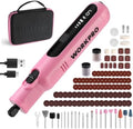 WORKPRO 8V Cordless Rotary Tool Kit, Type-C Charging, Pink Ribbon