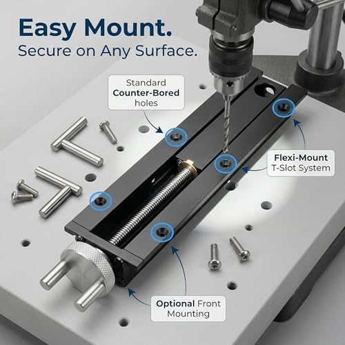 Woodworking Table End Vise Quick Shift Inertial Vise Clamp, 0-110mm Stroke & 20mm Bench Hole, for Drilling, Conduit Cutting, Gluing, Metalworking, Grinding, Planing