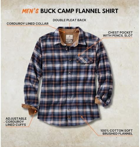 Legendary Whitetails Mens Flannel Long Sleeve Button Down 100% Cotton Shirt