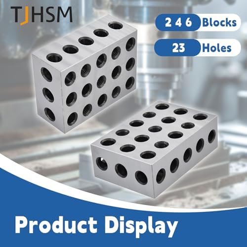 2-4-6 Blocks Matched Pair 23 Holes Accuracy 0.0003 Precision Hardened Steel 246 Machinist Set Up Blocks for Milling Machine