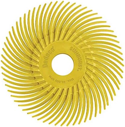 Dedeco Sunburst Radial Bristle Discs 12-Pack - 2" Curved - 3/8" Arbor - Yellow 80 Grit (Coarse) - Aluminum Oxide for Polishing & Finishing