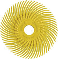 Dedeco Sunburst Radial Bristle Discs 12-Pack - 2" Curved - 3/8" Arbor - Yellow 80 Grit (Coarse) - Aluminum Oxide for Polishing & Finishing