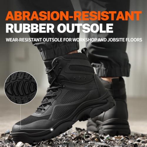 Steel Toe Boots for Men Work Indestructible Safety Boots