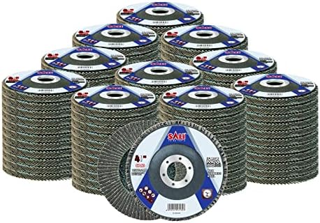 Sali 100 Pack Flap Disc 40 Grit 4.5" x 7/8-Inch Sanding Disc Bevel Type #29 Premium and Industrial Grade Angle Grinder Grinding Wheel High Performance Edge Grinding
