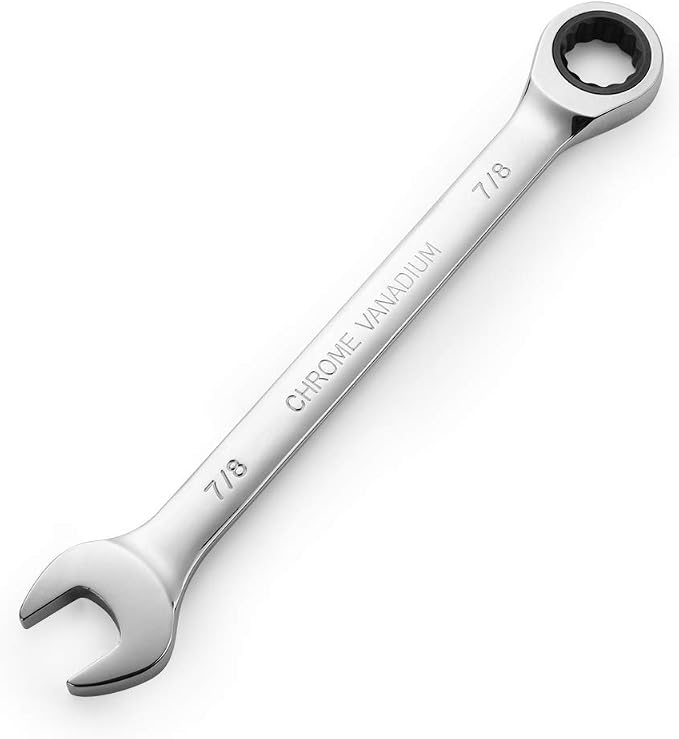 FLZOSPER 7/8in. SAE Ratchet Wrench,Box End Head 72-Tooth Ratcheting Combination Wrench Spanner