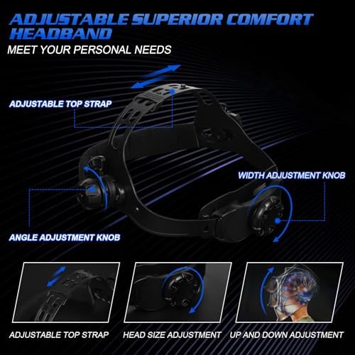 Welding Helmet True Color Auto Darkening Hood for TIG MIG ARC Welder Mask with Adjustable Shade Range 4/5-9/9-13…