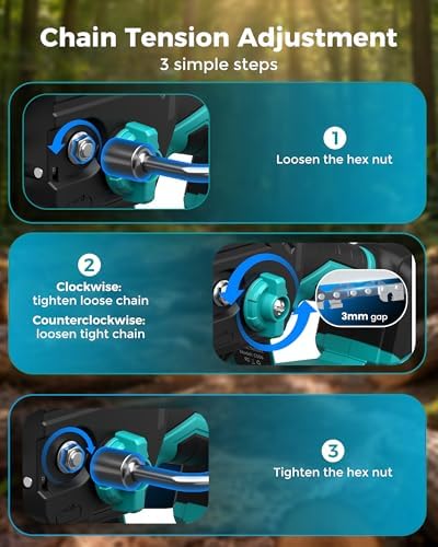 6 inch Mini Chainsaw Cordless for Wood Cutting, 1000W Brushless Motor,