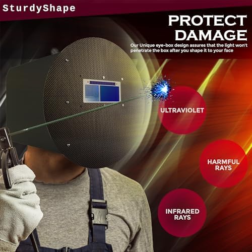 SturdyShape Pancake Welding Hood Ultralight for Pipeline Welders 10oz Carbon Fiber Pipeliner Helmet, Right or Left Hand Use Unique Design for Automotive & Custom Fabrication Workers (Carbon Fiber)