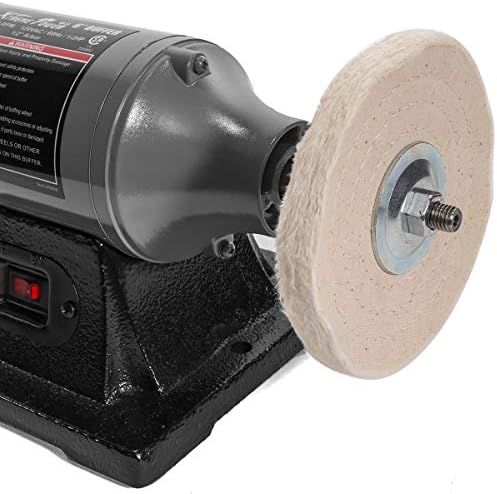 XtremepowerUS 6" Bench Buffer Polisher, 1/2 HP Bench Polishing Machine, Heavy-Duty Metal Buffer Grinder with Dual Buffing Wheels for Stainless Steel, Aluminum, Chrome & Automotive Parts