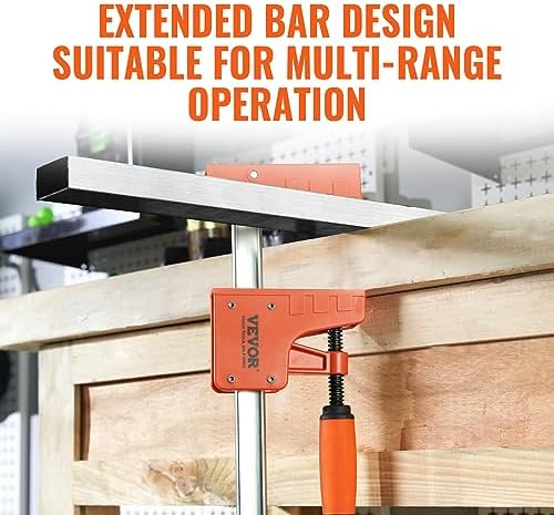VEVOR Bar Clamps for Woodworking, 2-Pack 50" Parallel Clamp Set, F Clamp with 1100 lbs Load Limit, Even Pressure, High-strength Plastic and Carbon Steel, Wood clamps for Woodworking Metal Working