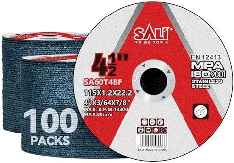 100 Pack 4-1/2 Inch Cut Off Wheels, Thin Cutting Discs .045" x 7/8" with Aluminum Oxide Grit, Aggressive Cutting for Metal & Stainless Steel, Compatible with Angle Grinders (100)