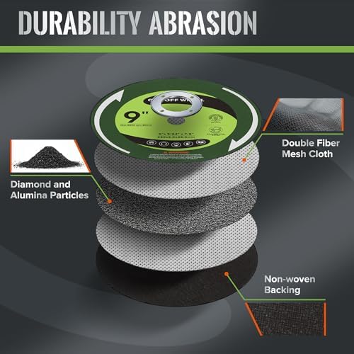 25PCS 9" Cut Off Wheels 9" x.075 x7/8" Metal & Stainless Steel Cutting Discs for Angle Grinder