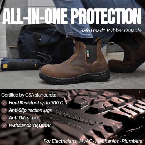 MooseLog Women's ASTM CSA Lightweight Comp Toe Leather Work Safety Boots