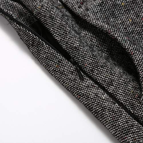 IDEALSANXUN Womens Plaid Wool Skirts Elastic Waist A-Line Pleated Tartan Long Skirts