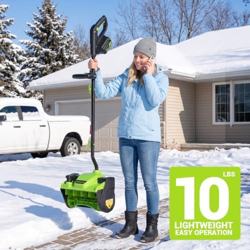 20V Cordless Electric Snow Shovel, 13-Inch, 2×4.0Ah Batteries & Charger