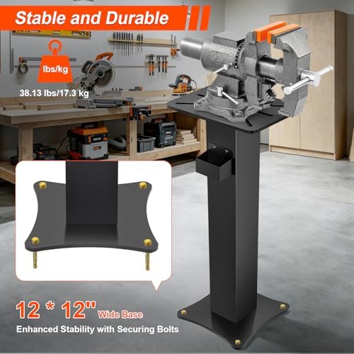 Bench Grinder Stand, Floor Pedestal, 13.77"x9.84" Mounting Plate, 32.67" H