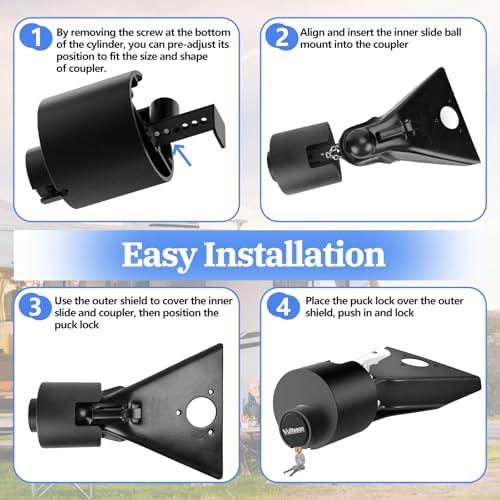Trailer Hitch Locks for 2-5/16", 2", 1-7/8" Most Couplers