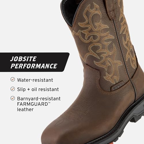 BRUNT Vastbinder Welted (Comp Toe) - 10” Breathable, Water-Resistant Square Toe Work Boot - EH Rated - Slip + Oil Resistant - Goodyear Welt Construction - Adjustable