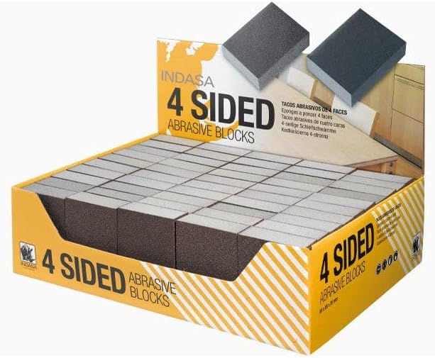 Indasa Four Sided Hand Sanding Foam Sponge Block (3200B Series) 180