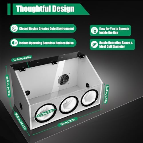 3-hole Fully Enclosed Electric Grinding Table Polisher, Acrylic Cover Dust Box with Led Light and Blower for Polishing Machine, Transparent Table Polisher Dust Box with Cover