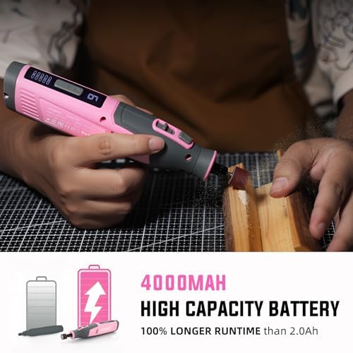 Katerk 4V Cordless Rotary Tool Kit with 70 Accessories Engraving Pen, Pink