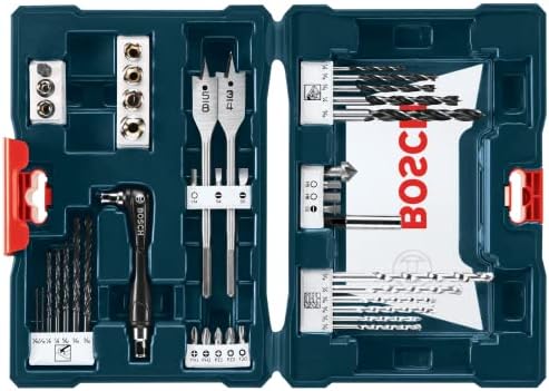 BOSCH CLPK22-120 12V Max Cordless 2-Tool 3/8 in. Drill/Driver and 1/4 in. Impact Driver Combo Kit with 2 Batteries, Charger and Case & Bosch MS4041 41-Piece Drill and Drive Bit Set