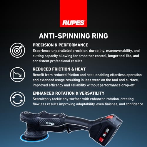 RUPES BigFoot HLR15 iBrid Random Orbital Polisher w/ 2 Batteries & Charger
