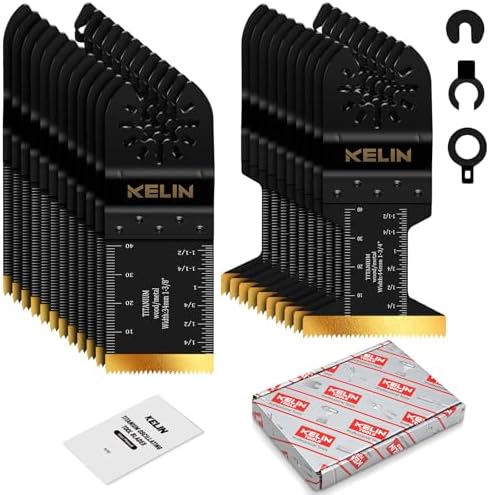 KELIN 22pcs Titanium Oscillating Tool Blades, Universal Multitool Blades