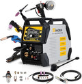 SSimder 200A 10-in-1 Plasma Cutter Welder Combo with Spool Gun, Pulse MIG for Aluminum, Synergic Flux Core MIG, HF TIG, Stick, 110V/220V Dual Voltage Multiprocess Welding Machine