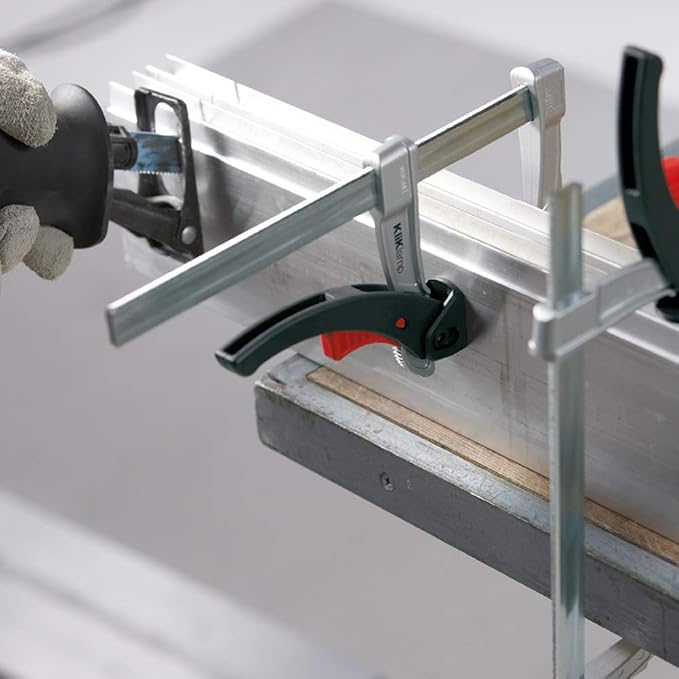 BESSEY KliKlamp Series Ratchet Action Lever Clamp - 4-Inch -KLI3.008 - Fast Action, Heavy Duty Clamps for Woodworking, Carpentry, & Cabinetry - Professional Grade for DIY and Home Improvement