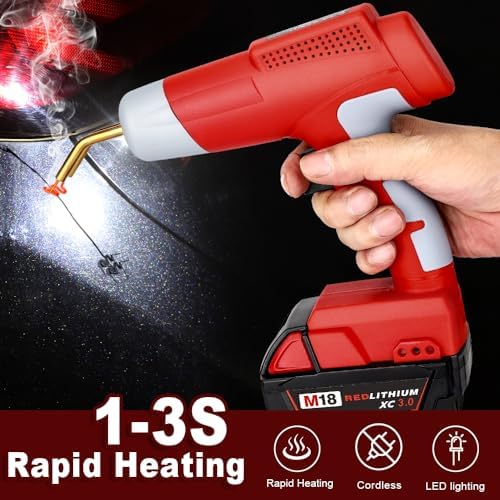 Choerinton Plastic Welder Compatible with Milwaukee 18V Lithium Battery, with 600PCS Staples, Pure Copper Transformer, Rapid Heating, Plastic Welding Kit for Car Bumper, Dashboard & Repair(No Battery)