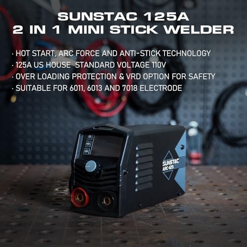 Sunstac 125A Mini Stick Welder, 110V Portable Design