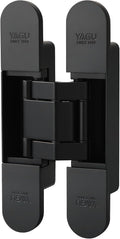 YAGU 6.5 inch Hidden Door Hinge 3 Way Adjustable Invisible Hinges for Doors Zinc Alloy Secret Door Hinges Concealed Door Butt Hinge 180 Degree Swing Black Door Hinge 1PC